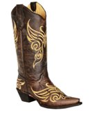 L5004 Women's Circle G Tobacco Butterfly Embroidered Cowboy Boot